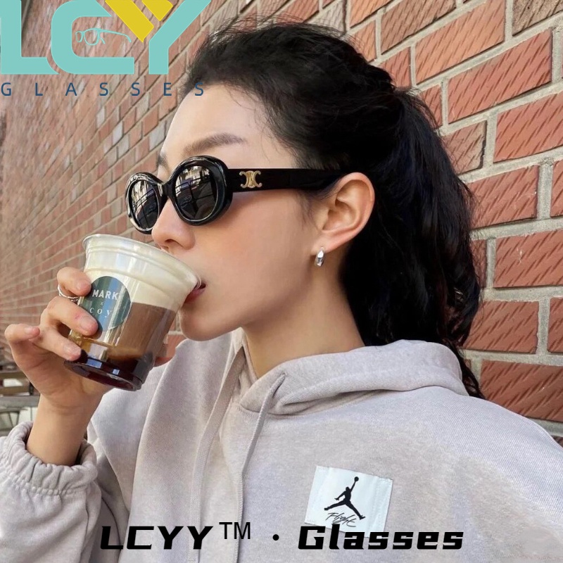 Lcyy2023 ใหม่ แว่นตากันแดดแฟชั่น ทรงวงรี สไตล์ยุโรป และอเมริกาย้อนยุค 5293
