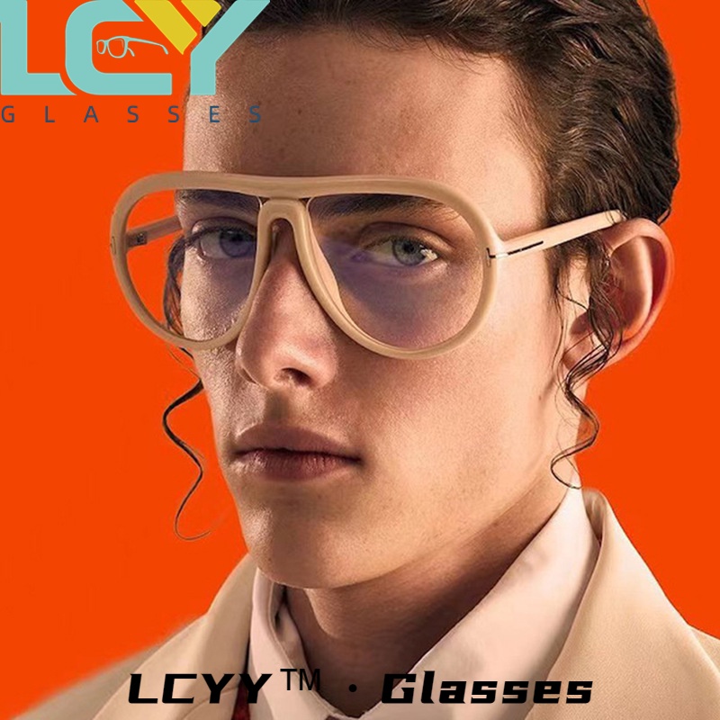 Lcyy2023 ใหม่ แว่นตาแฟชั่น กรอบใหญ่ ป้องกันแสงสีฟ้า สไตล์เกาหลี ยุโรป อเมริกา เรโทร 036