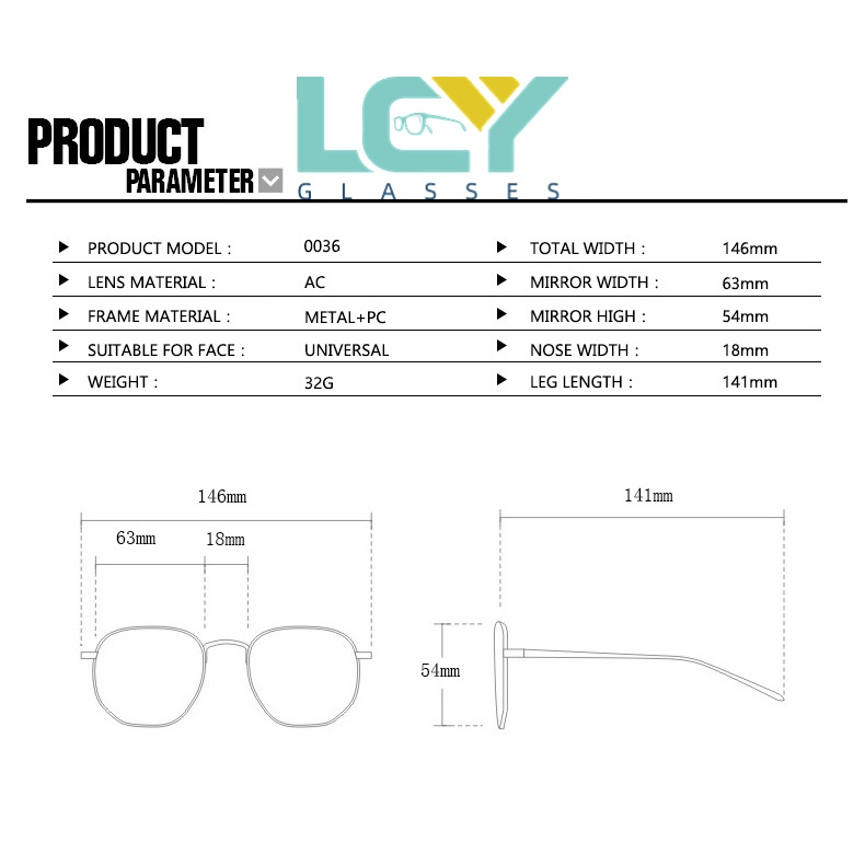 Lcyy2024 ใหม่ แว่นตากันแดด ระดับสูง แฟชั่นสไตล์เกาหลี 0036