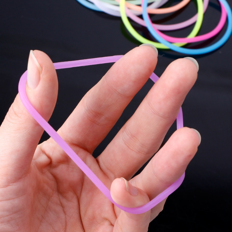 Lidu ยางรัดข้อมือซิลิโคนเรืองแสง 10 ชิ้นสําหรับทําผม DIY
