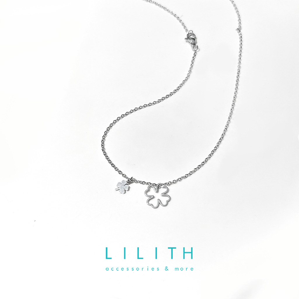 Lilith - Four leaf clover Necklace สร้อยคอ สแตนเลส จี้ใบโคลเวอร์