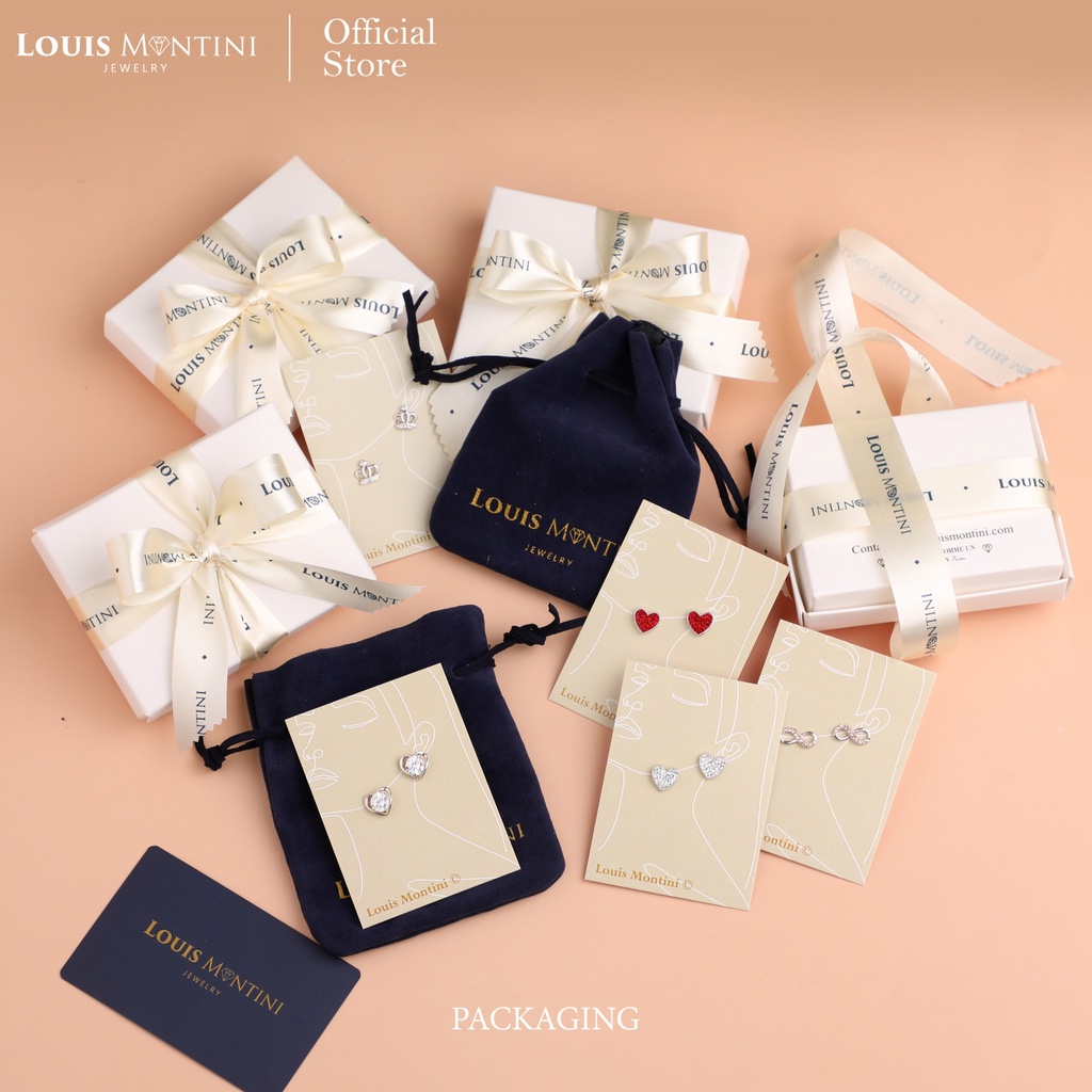 Louis Montini (Jewelry) Sterling Silver 925 Earrings ต่างหูเงินแท้ 92.5% ต่างหูผู้หญิง รูปดอกไม้ LJER05