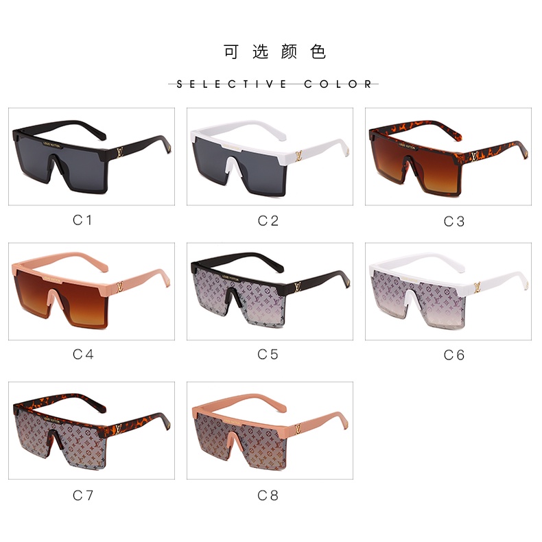 Louis Vuitton 2022 แว่นตากันแดดแฟชั่น ทรงสี่เหลี่ยม สไตล์วินเทจ สําหรับผู้ชาย ผู้หญิง UV400