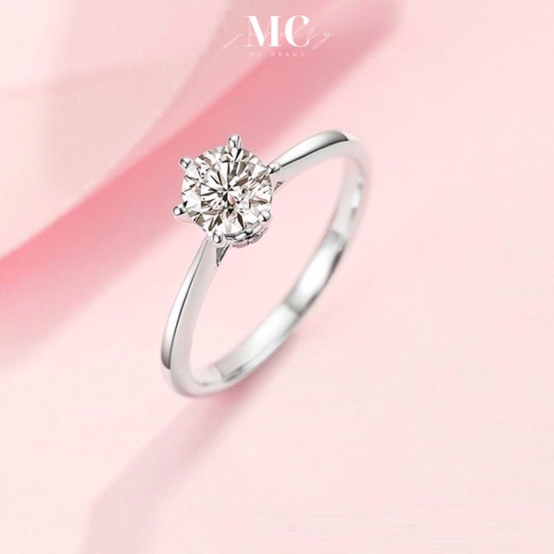MCbrand.Jew  แหวนเงินเเท้92.5% รุ่นAriana เพชรCZพรีเมี่ยมขนาด6mm ไม่ลอกไม่แพ้ มีใบรับประกันสินค้า