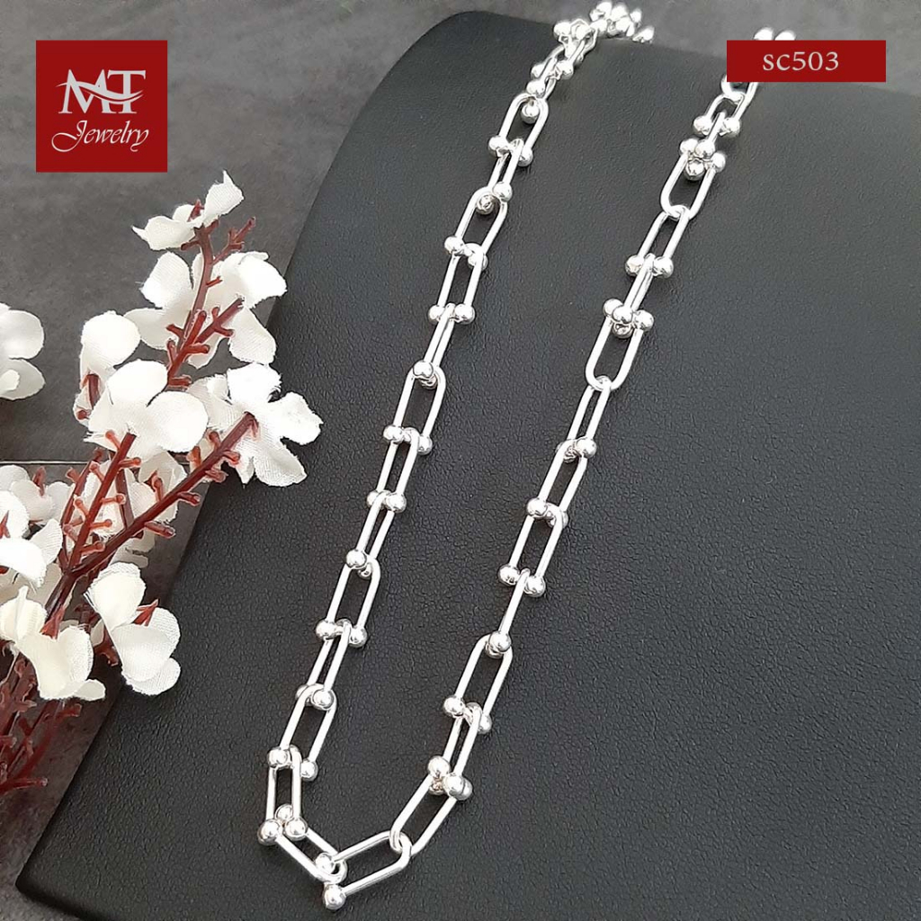 MT สร้อยคอเงินแท้ ลายโซ่ โมเดิร์น ทันสมัย กว้าง 5.0-5.2 มม. ยาว 20, 22 นิ้ว Silver Chain (sc503) MT Jewelry มณีธารา