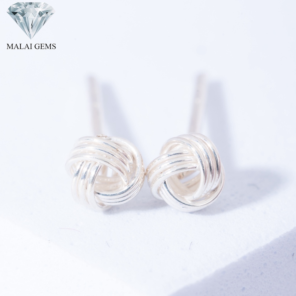 Malai Gems ต่างหูทรงตะกร้อ Silver 925 แท้ ตุ้มหูเงิน ตุ้มหูตะกร้อ ไม่มี Nickle ผสม ใส่ได้ทั้งชายและหญิง