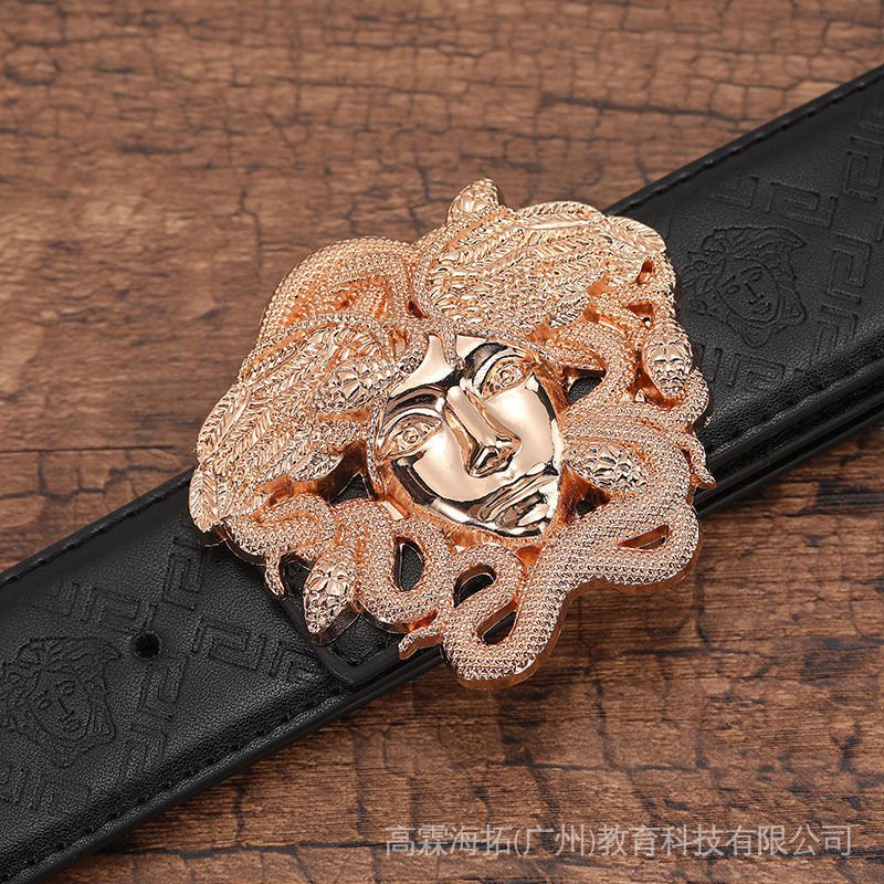 Medusa Red Versace เข็มขัดลําลอง เข้ากับทุกการแต่งกาย แฟชั่นสําหรับผู้ชาย วัยรุ่น 87WP