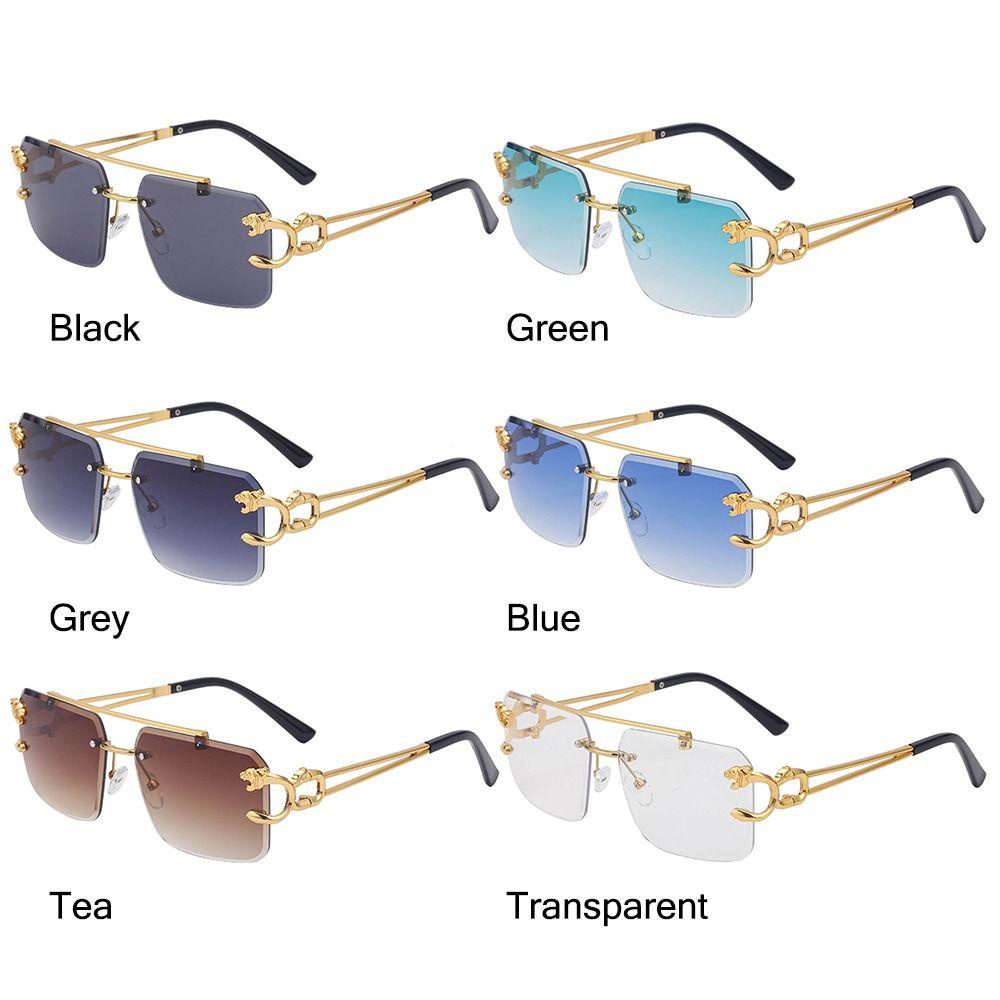 Melodygoods1 แว่นตากันแดด ไร้ขอบ แฟชั่น กรอบโลหะ แว่นตาไร้กรอบ Steampunk แว่นตากันแดด