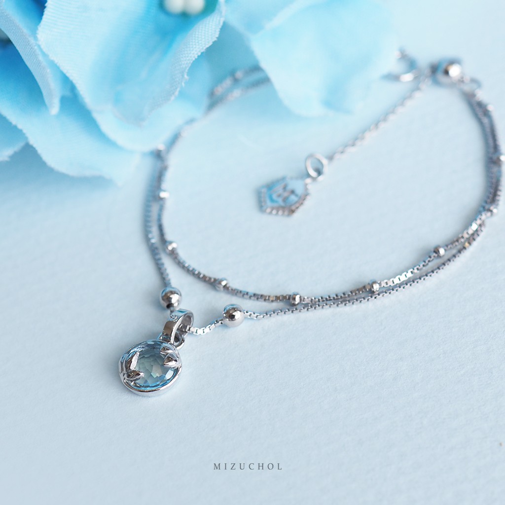 Mizuchol กำไลพลอยประจำวันเกิด (พุธ) LUCKY ME BRACELET BLUE TOPAZ