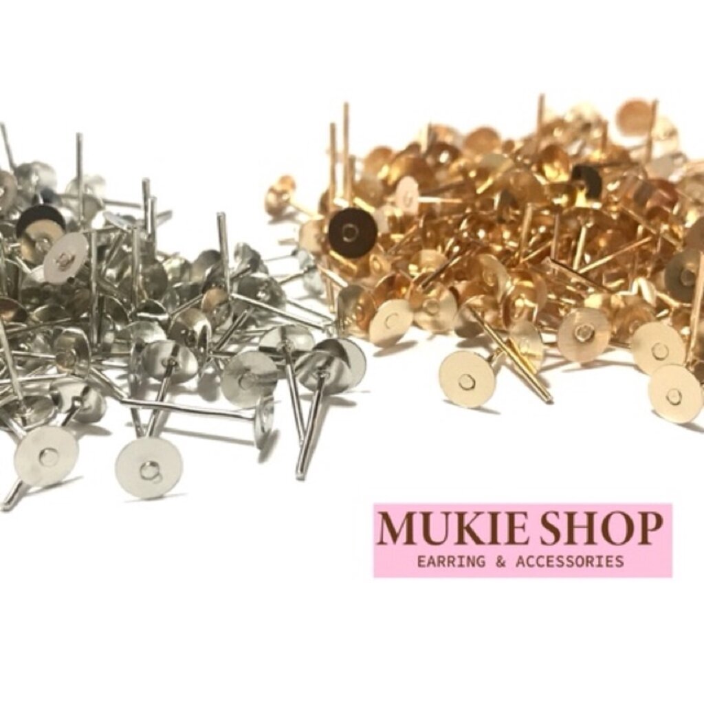 Mukie shop DIY รวม ก้านต่างหู ต่างหู (แบบ Basic) อะไหล่ต่างหู แพ็ค 20,50 ชิ้น มุกี้ ช้อป