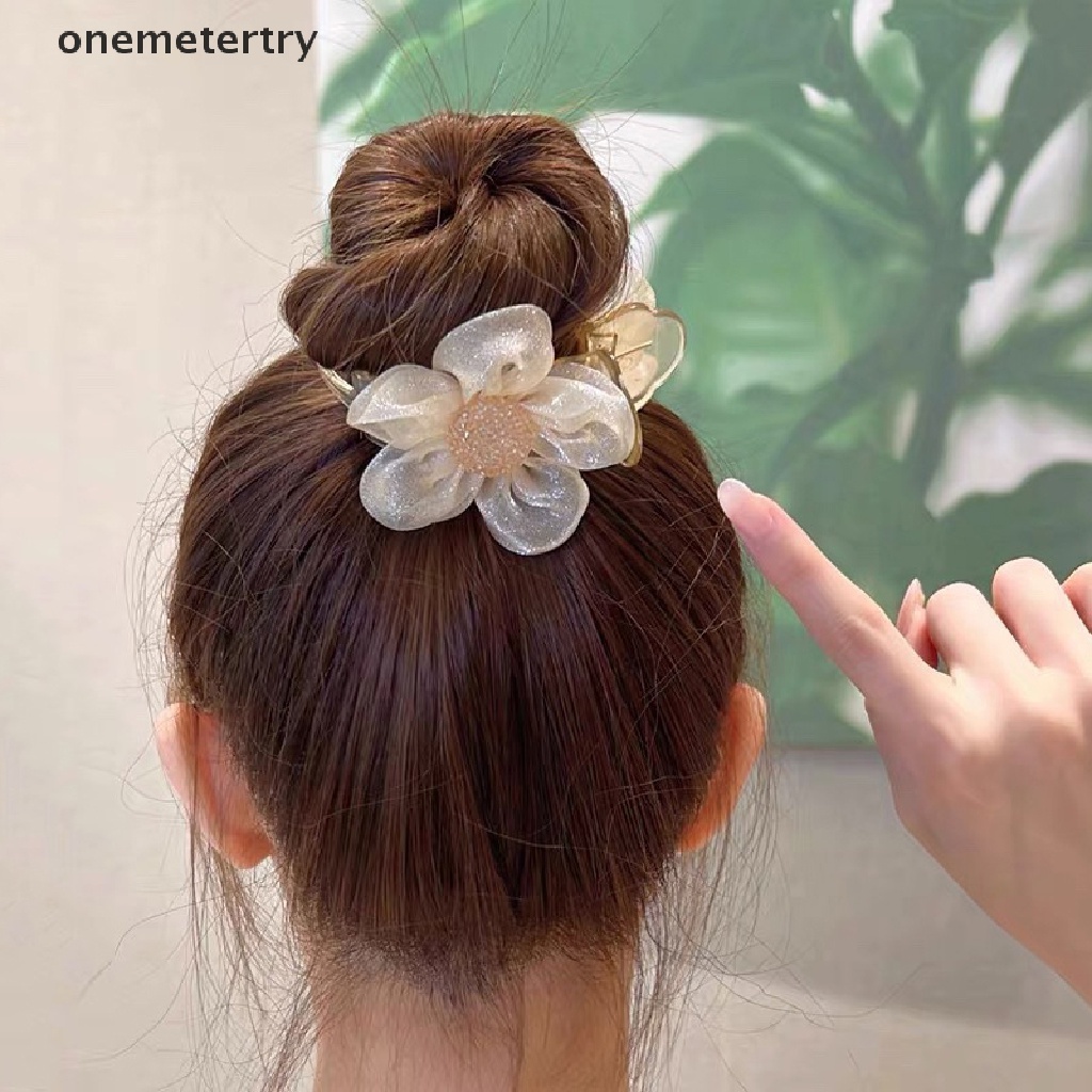 Onem กิ๊บติดผมหางม้า รูปดอกทานตะวัน ประดับพลอยเทียม หรูหรา เครื่องประดับ สําหรับผู้หญิง