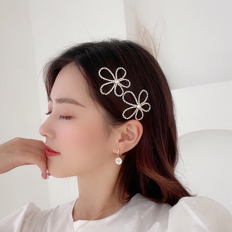 PASUAY กิ๊บดอกไม้ ปลา เกล็ดหิมะ ประดับเพชรเทียมสีเงิน สีทอง | กิ๊บปลา กิ๊บเพชร