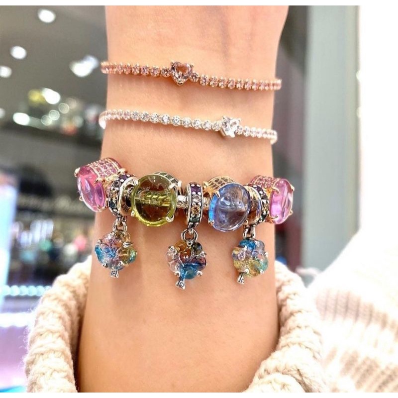 Pandora silver bracelet ข้อมือเพชรหัวใจ