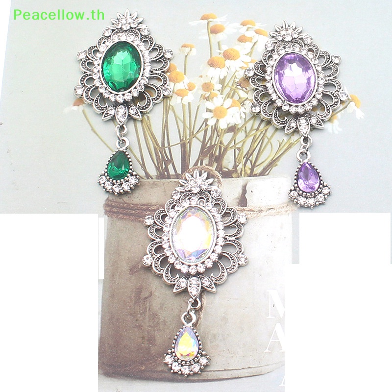 Peacellow จี้เข็มกลัดคริสตัลอัลลอย แบน 33*67 มม. สําหรับตกแต่งงานแต่งงาน เชิญวันหยุด TH