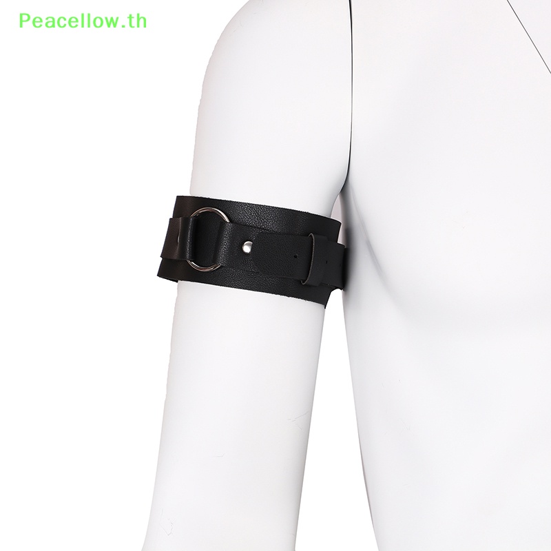 Peacellow สายรัดแขน หนัง PU เซ็กซี่ ปรับได้ เหมาะกับผู้ชาย สําหรับแต่งคอสเพลย์