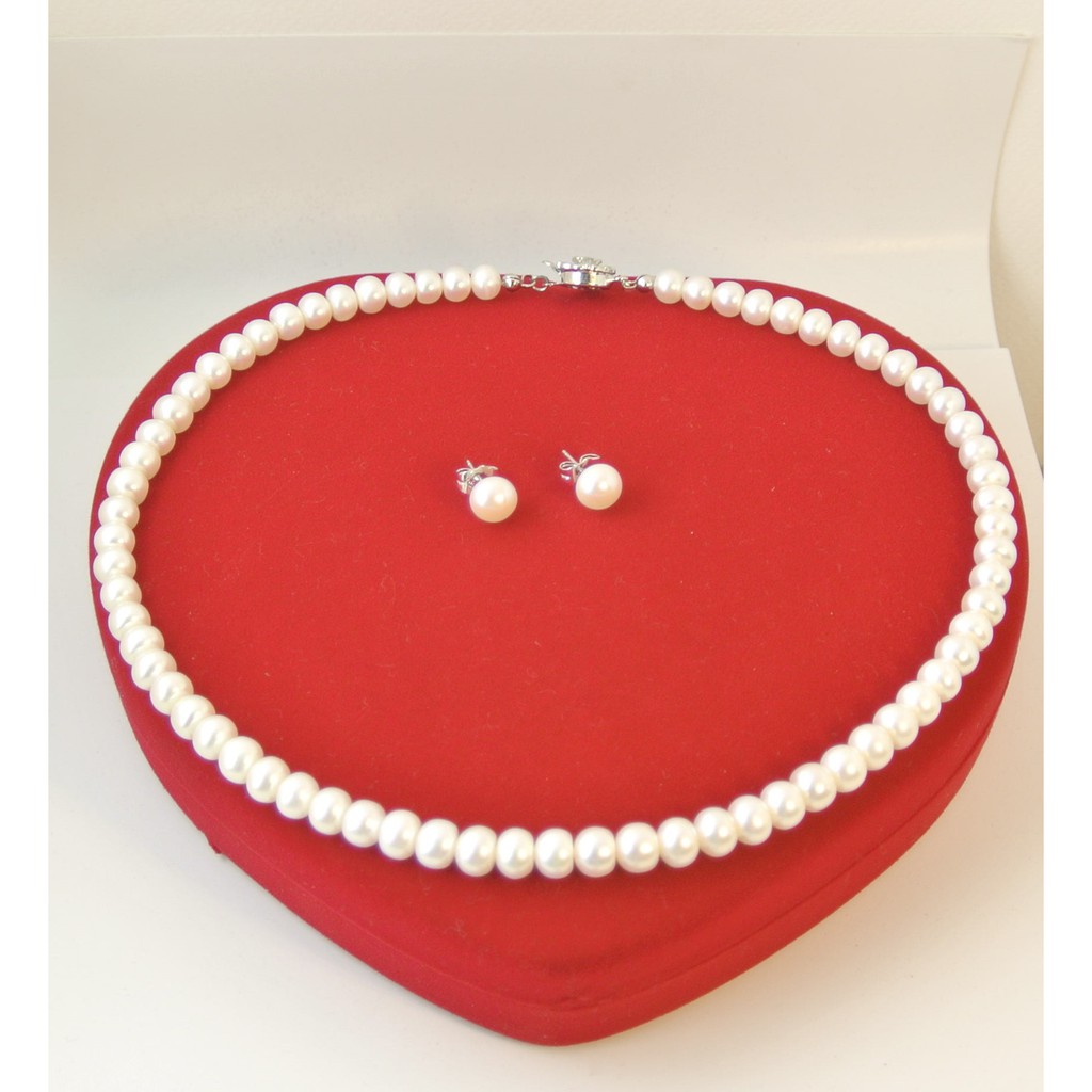 Pearl Jewelry สร้อยคอไข่มุก 8 มิล ระดับ 5A
