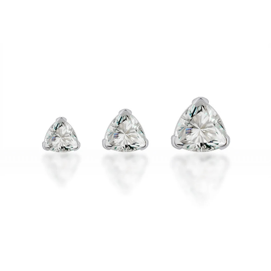PiercingRoomByJay Trillian Triangle Flat Back เงินแท้