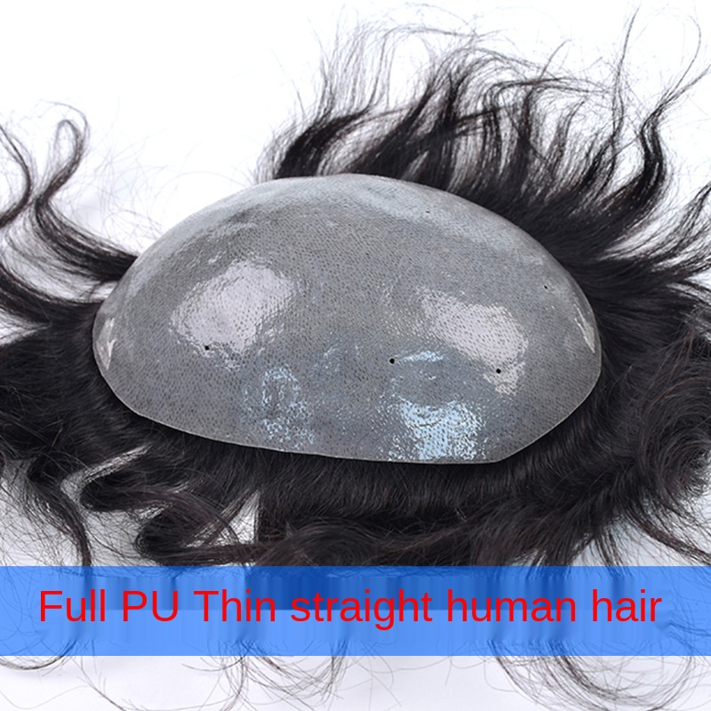 Pu-3005 วิกผมจริง ไร้รอยต่อ หนังศีรษะ PU สําหรับผู้ชาย
