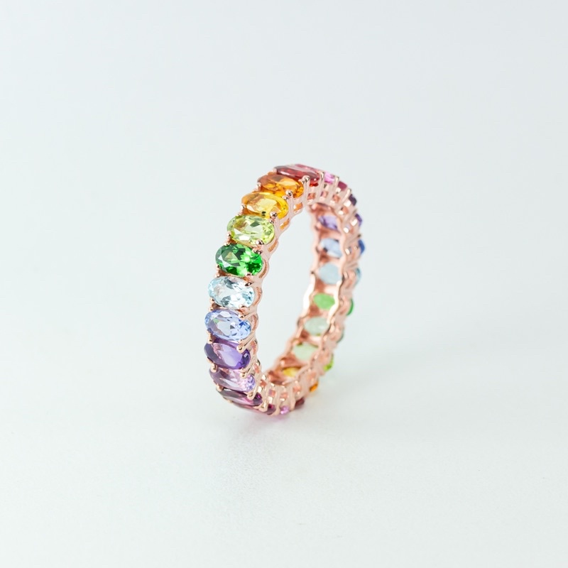 Rainbow Oval Eternity ring แหวนรอบนิ้วสีรุ้ง