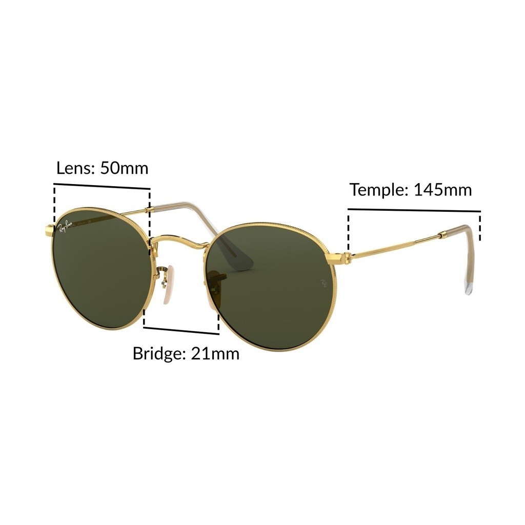 Ray-Ban Round Metal - RB3447 001 size 50 - sunglasses