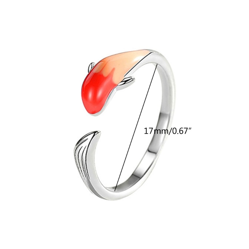 Redsun2 แหวนแฟชั่น รูปปลาคราฟ ปรับได้ สีสันสดใส