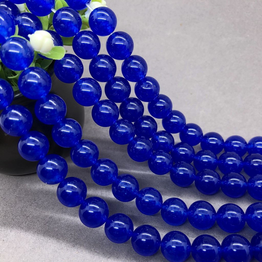 Royal Blue Chalcedony Jade Beads ฟ้าโมราหยกลูกปัด 4-12 มิลลิเมตรรอบธรรมชาติหลวมหิน DIY สำหรับเครื่องประดับ