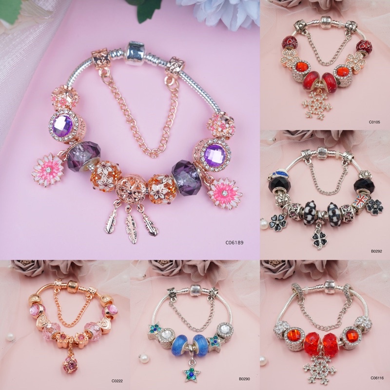SALE  พร้อมส่ง   งานดี ราคาส่ง กำไลDIY ถอดเปลี่ยนชาร์มได้ มี 40 แบบ พร้อมส่ง!