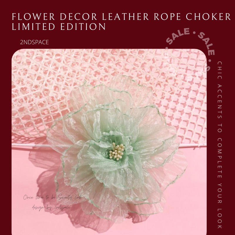 SALE โช้กเกอร์ดอกไม้แบบเชือกรุ่นใหม่ ผูกได้หลายแบบ ✨Flower Decor Flexi Rope Choker  ✨สินค้าพร้อมส่งค่า