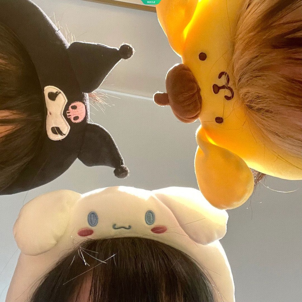 SANRIO ใหม่ ที่คาดผมฟองน้ําแต่งหน้า ลายการ์ตูน Kuromi Cinnamoroll Melody น่ารัก แฟชั่น สําหรับเด็กผู้หญิง