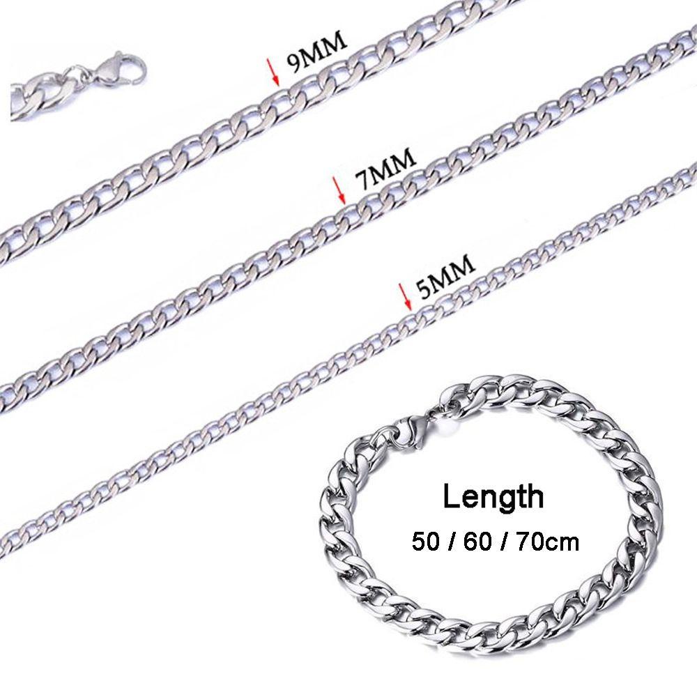 SOFTNESS 5/7/9/MM Cuban Chain Gold Silver Cool Punk Gothic Heavy Link