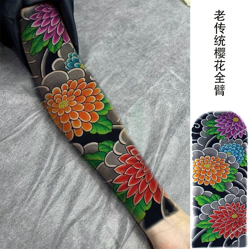 Sa สติกเกอร์รอยสัก ลายดอกไม้ มังกรดํา กันน้ํา กันเหงื่อ ติดทนนาน สําหรับผู้ชาย และผู้หญิง