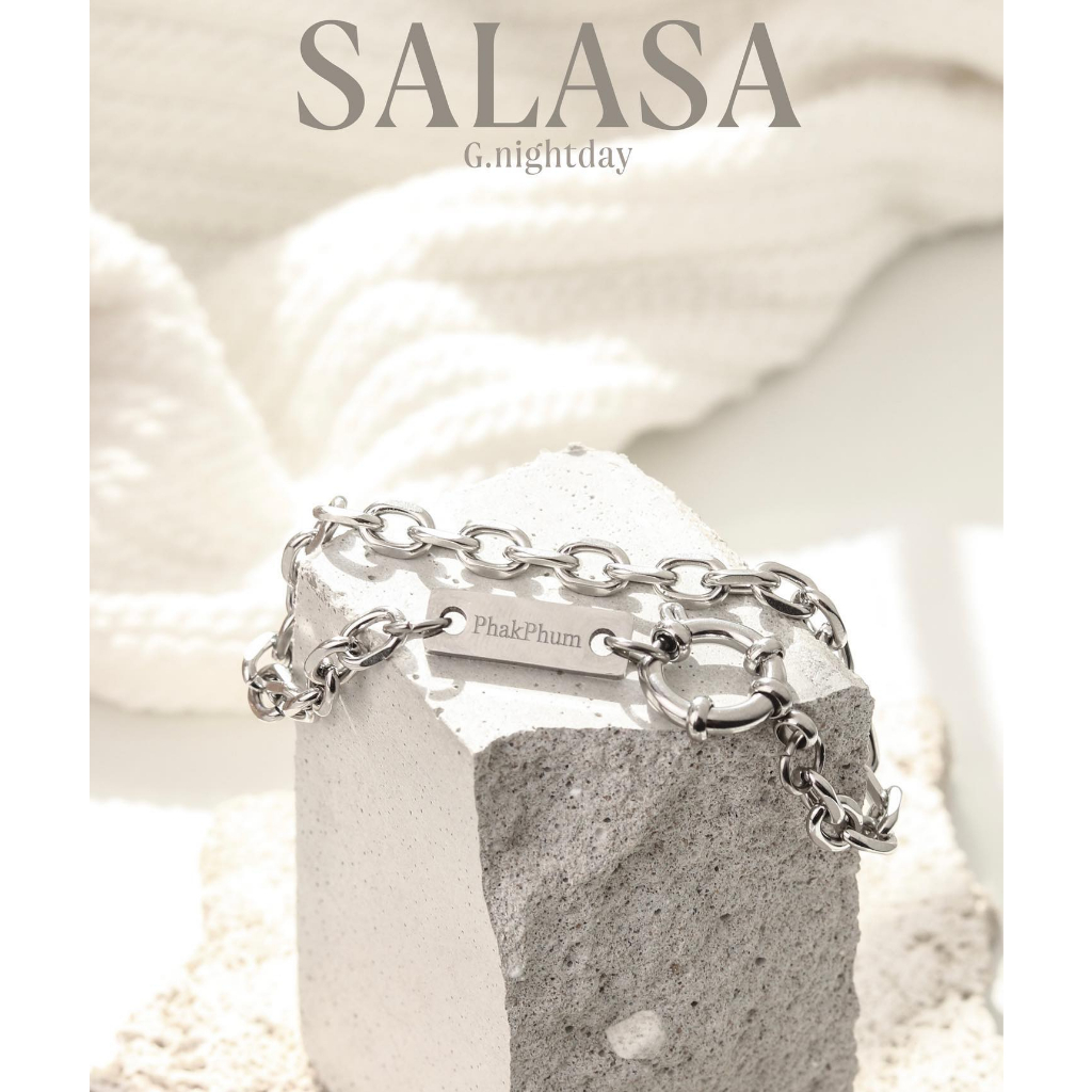 Salasa ข้อมือสแตนเลสรุ่นใหม่ ดีไซน์สุดเก๋  unisex  ใส่ได้ทั้งผู้หญิงและผู้ชาย  วาเลนไทน์ valentine