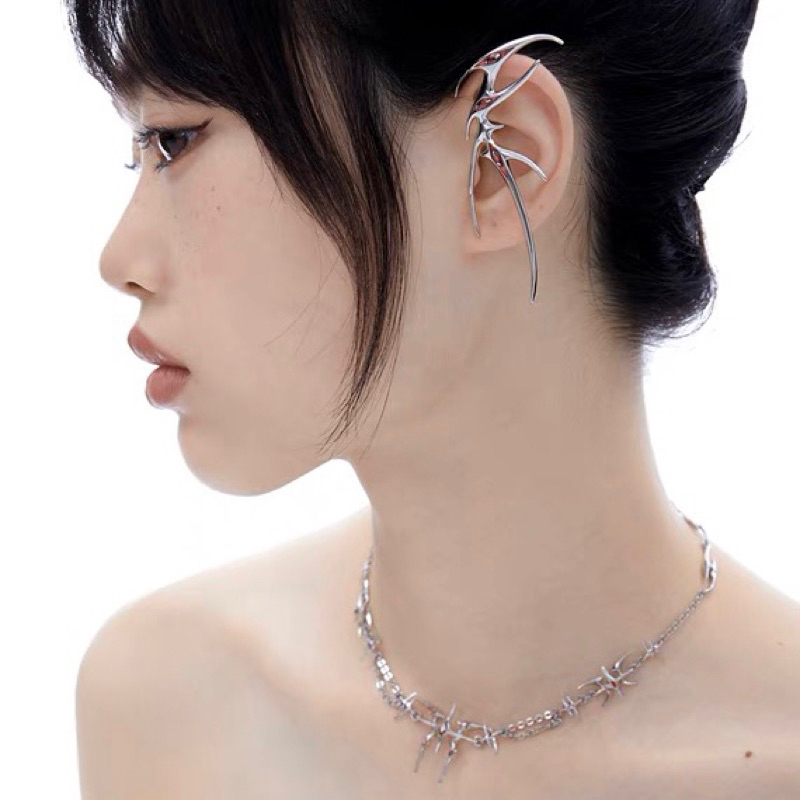 Sale ต่างหูโลหะรูปทรงเรขาคณิต PLANKTONT Metal Earrings พร้อมส่ง 2 ชิ้น