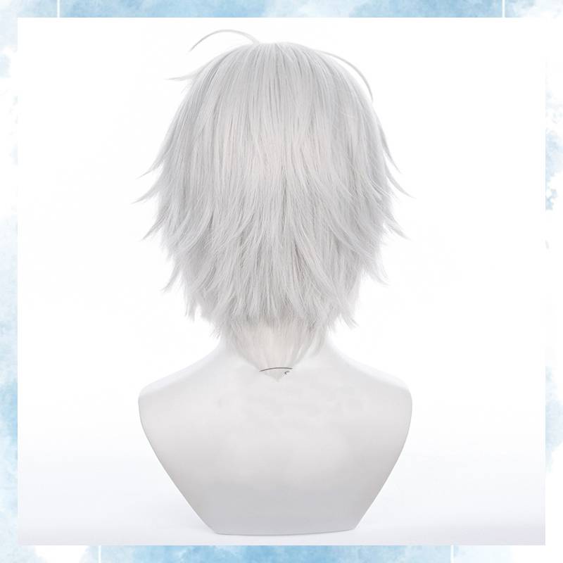 Sam ANYCOLOR Vtuber - Kuzuha วิกผมสั้น สีเงิน สําหรับแต่งคอสเพลย์ ปาร์ตี้ฮาโลวีน NIJISANJI