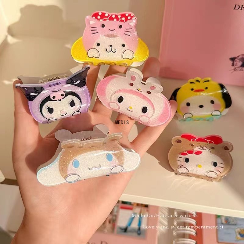 Sanrio กิ๊บติดผม ลายการ์ตูนสุนัขคุโรมิ น่ารัก สามมิติ ขนาดใหญ่ สําหรับผู้หญิง