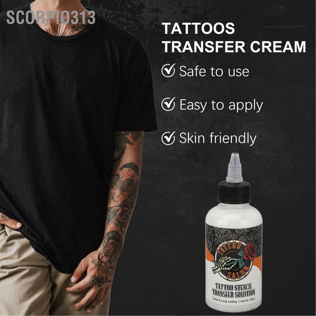 Scorpio313 150ml Tattoo Transfer Cream Stencil Solution Gel สำหรับผู้เริ่มต้นทาตัว