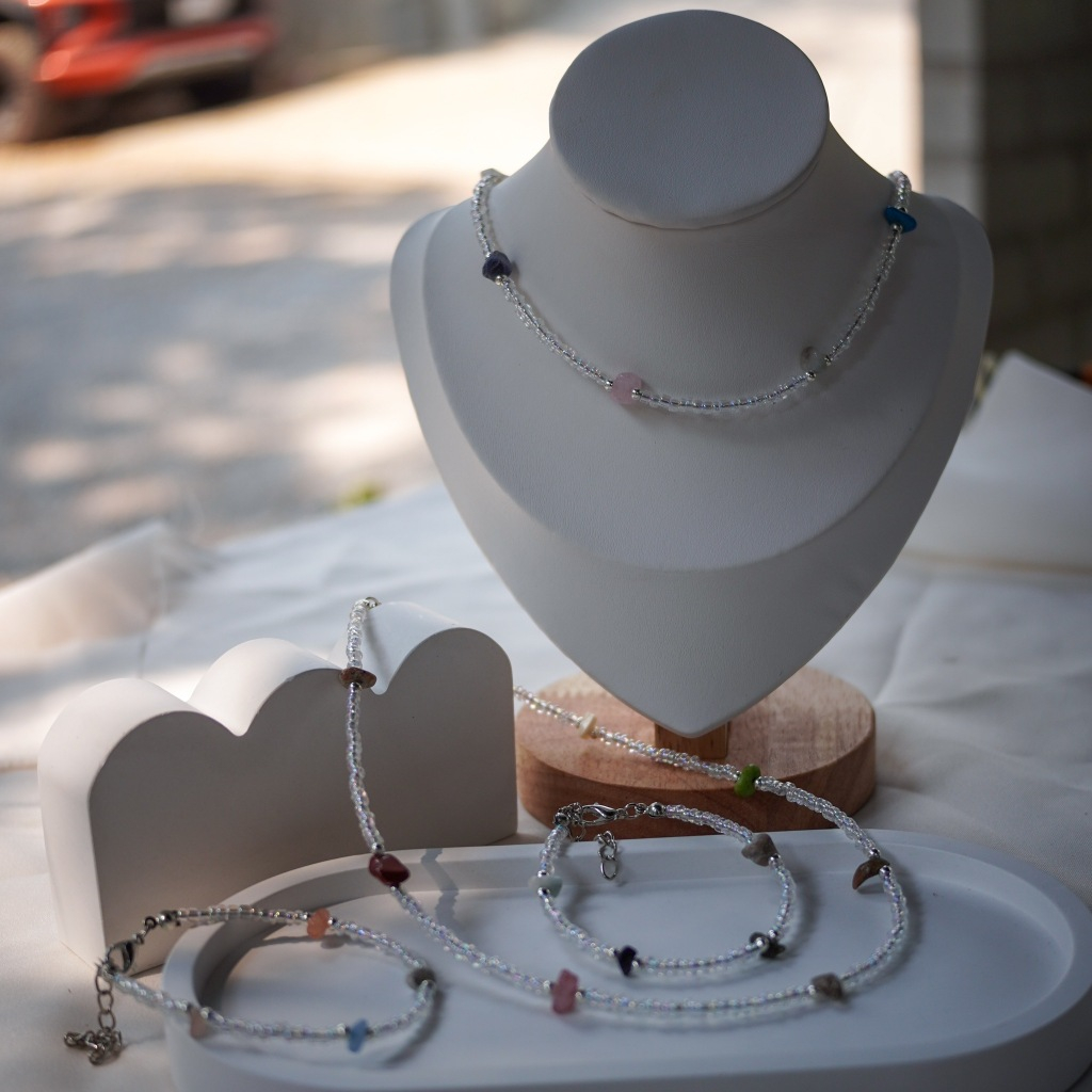 Set สร้อยคอและกำไลลูกปัด DIY Hand Craft S002