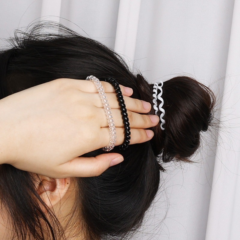 Sfse - ยางรัดผม แบบเกลียว ยืดหยุ่น ไม่ทิ้งร่องรอย สําหรับมัดผมหางม้า