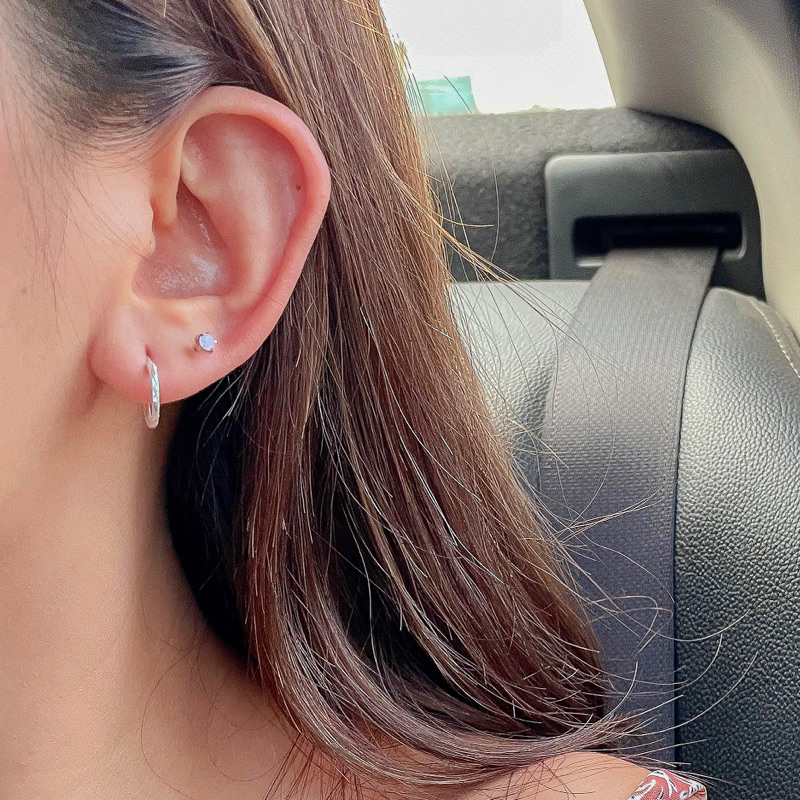 SissyJewelry // ต่างหูห่วง เงินแท้ รุ่น Cut  hoop