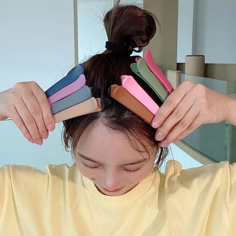 Solid Color Frosted Non-marking Plastic DIY Elegant Makeup Hair Clip