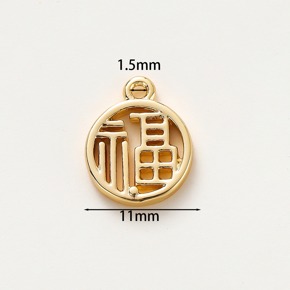 St. kunkka จี้สร้อยคอ สร้อยข้อมือ ชุบทองแท้ 18K 11 มม. 2 ชิ้น