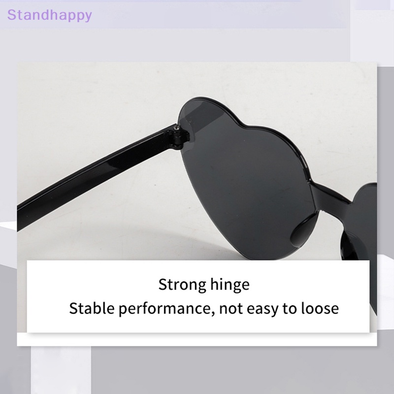 Standhappy แว่นตากันแดด โพลาไรซ์ รูปหัวใจ ไม่มีขอบ UV400 สี สไตล์วินเทจ สําหรับผู้หญิง 2024
