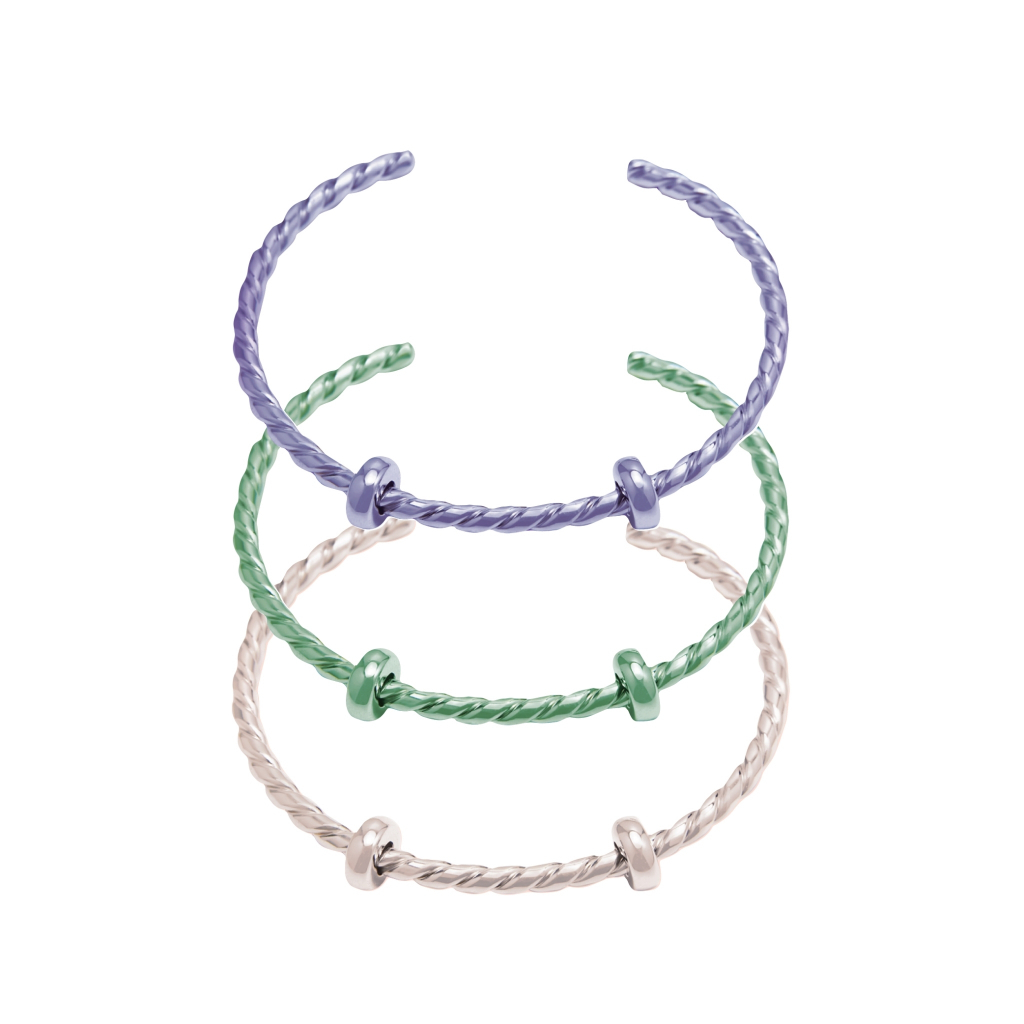 Sterling Silver Twisted Bangle  กำไลเงินแท้