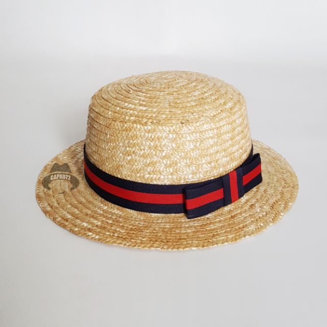 Straw boater hat size 5cm, หมวกคัพเค้กสาน หมวกปานามา ขนาดปีก 5cm