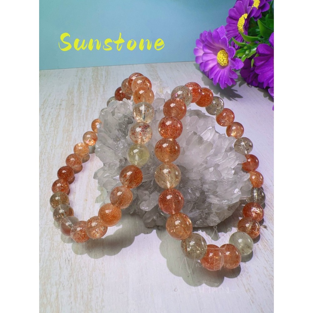 Sunstone ซันสโตน สีส้ม แสงสวย เกรดสูง พร้อมใบรับรอง หินนําโชค หินมงคล