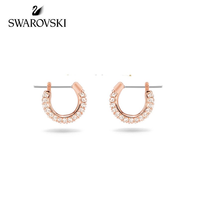 Swarovski ต่างหู ประดับหิน เรียบง่าย เข้ากับทุกการแต่งกาย ระดับไฮเอนด์ สําหรับผู้หญิง