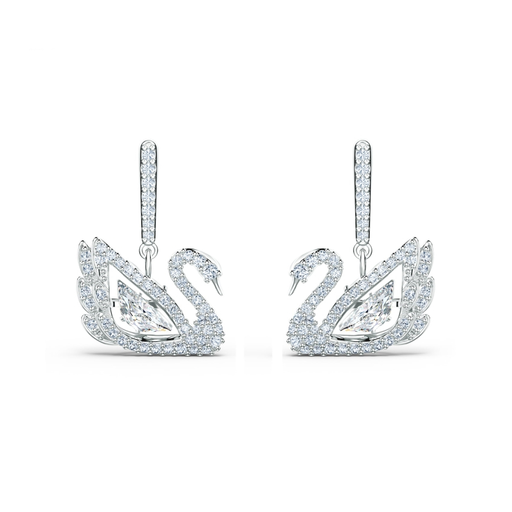 THAI S ต่างหู ต่างหูจี้  แท้ Dancing Swan teardrop-shaped earrings เครื่องประดับแฟชั่นสตรี ของแท้100%