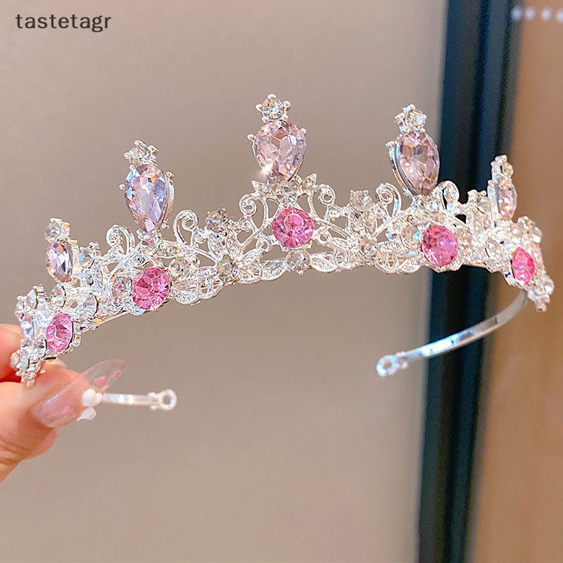 Tast มงกุฎคาดผม ประดับคริสตัล พลอยเทียม สีเงิน สไตล์เกาหลี แฟชั่นสําหรับผู้หญิง 2023