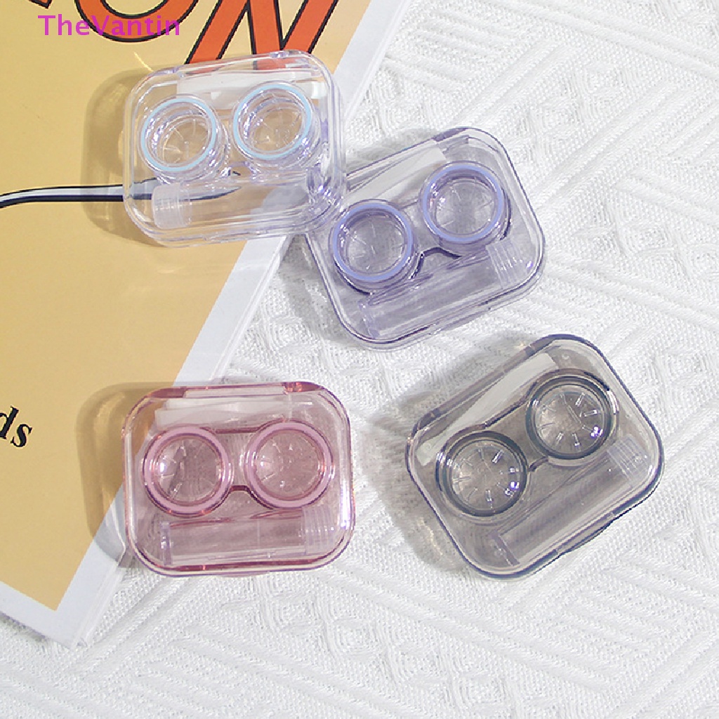 Thevantin กล่องเคสคอนแทคเลนส์ พลาสติก พร้อมแหนบดูด แบบพกพา สินค้าขายดี