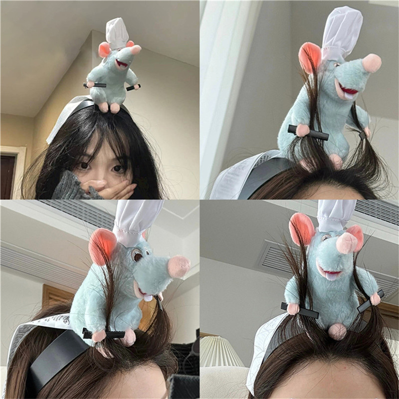 Tiktok Ratatouille ที่คาดศีรษะ รูปตุ๊กตา ผ้ากํามะหยี่ขนนิ่ม ปีกกว้าง เครื่องประดับ สําหรับล้างหน้า